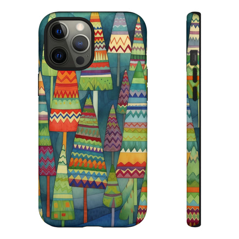 Knitted Christmas Trees - Impact Resistant Phone Case iPhone 12 Pro Max Matte